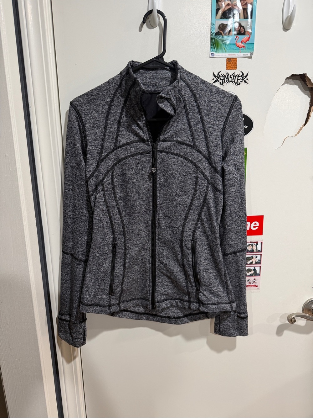 Lululemon Define Jacket Luon Heathered Black Full Zip Slim Fit Athletic Yoga